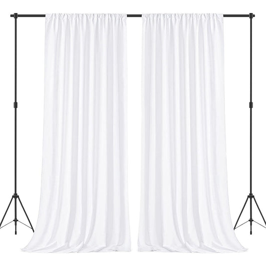 White Stage Wedding Party Backdrop Drape Curtain - Available in 2M and 3M