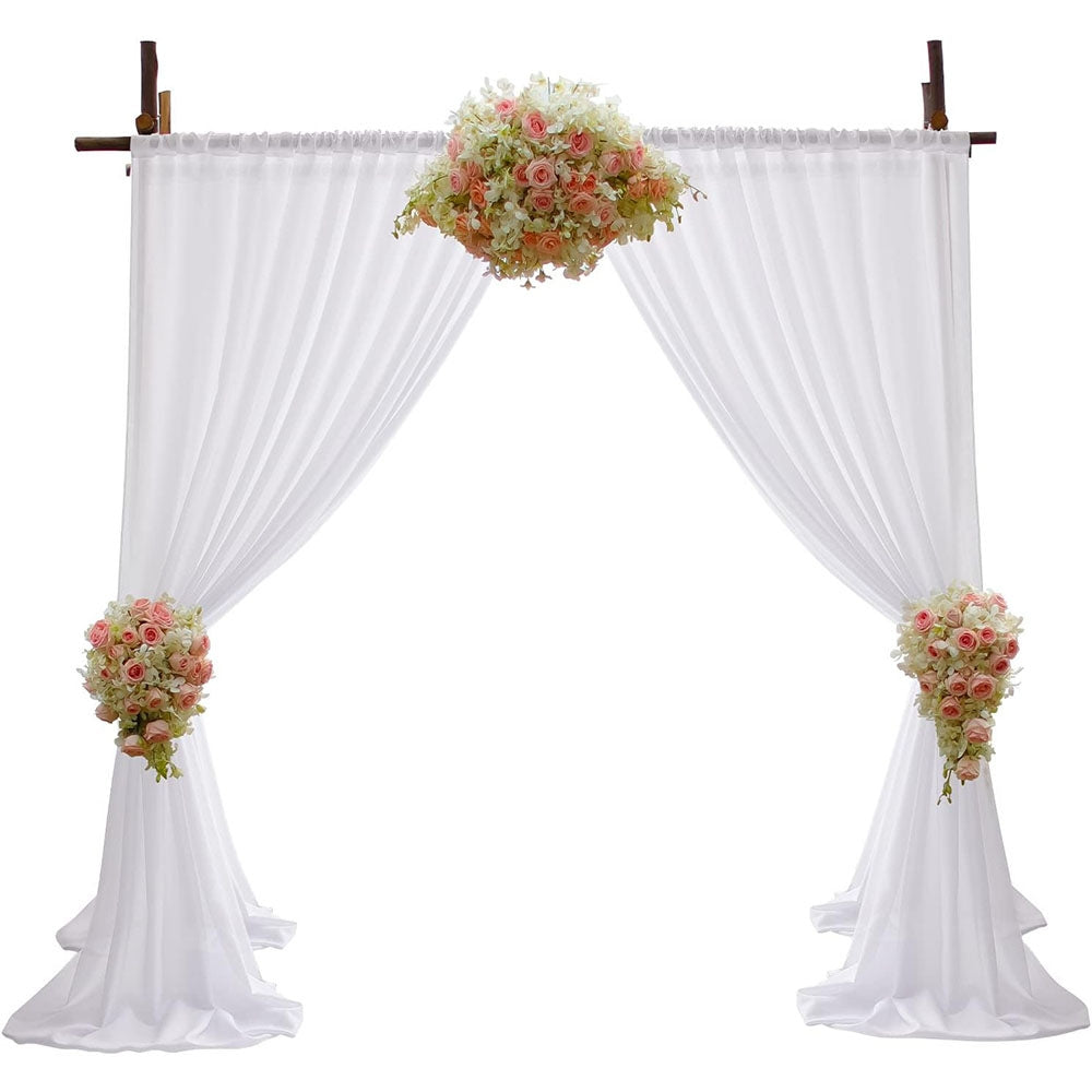 White Stage Wedding Party Backdrop Drape Curtain - Available in 2M and 3M