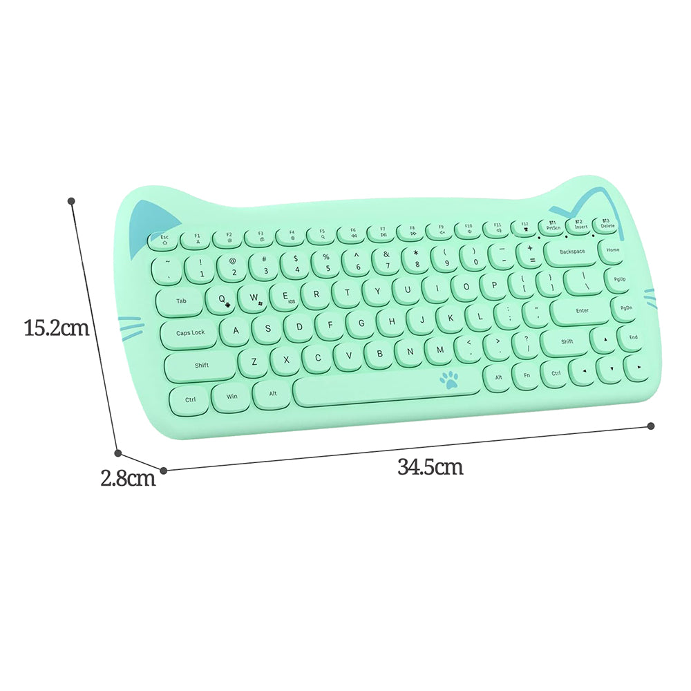 Wireless Cute Computer Bluetooth Keyboard with Typewriter Round Keycap