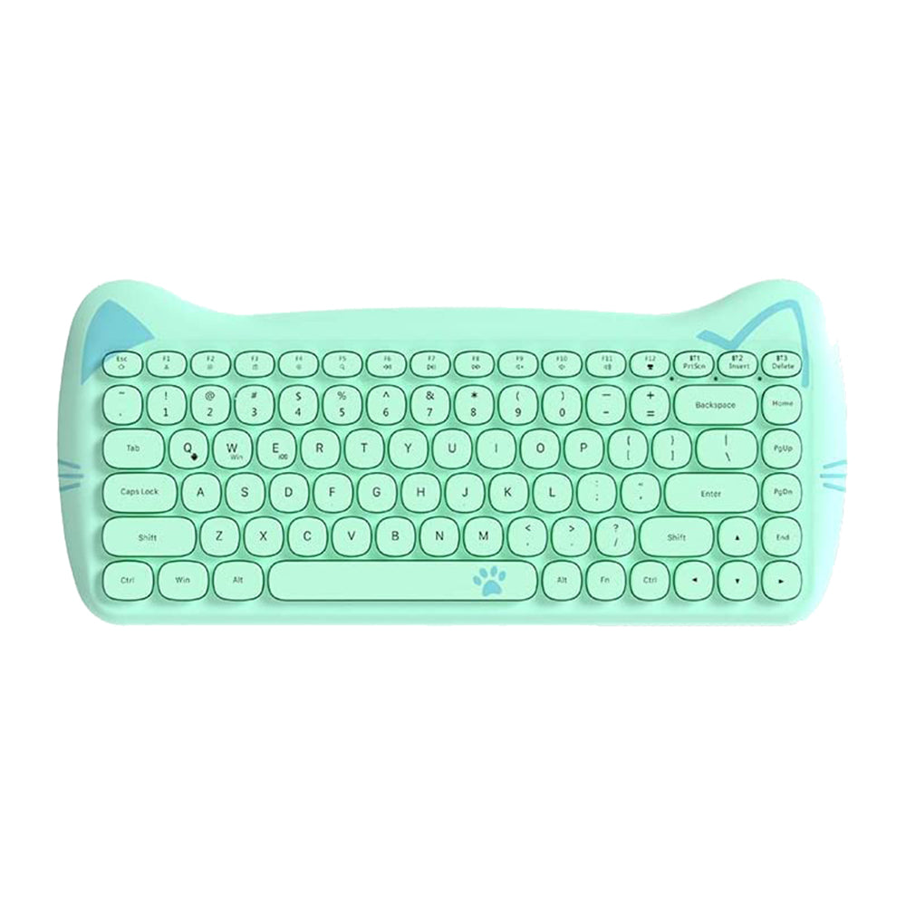 Wireless Cute Computer Bluetooth Keyboard with Typewriter Round Keycap