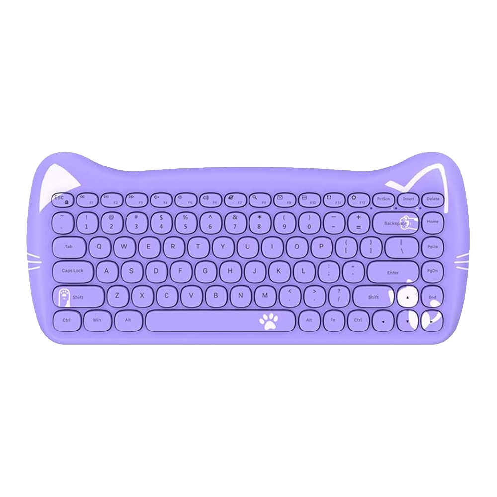 Wireless Cute Computer Bluetooth Keyboard with Typewriter Round Keycap