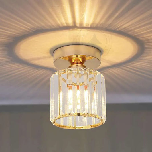 Crystal Semi Flush E27 Ceiling Light Fixture Round Fitting Chandelier Lamp~4505