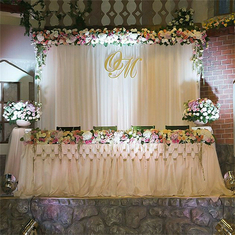 White Stage Wedding Party Backdrop Drape Curtain - Available in 2M and 3M