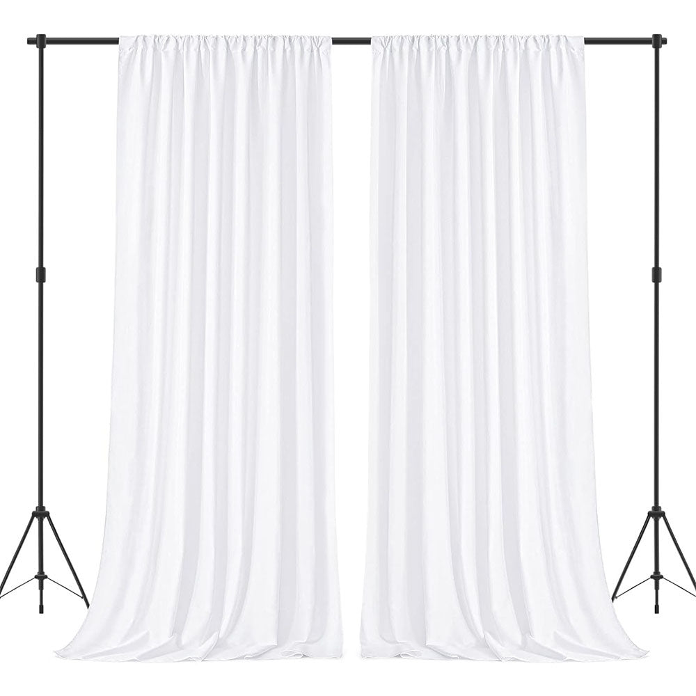 White Stage Wedding Party Backdrop Drape Curtain - Available in 2M and 3M